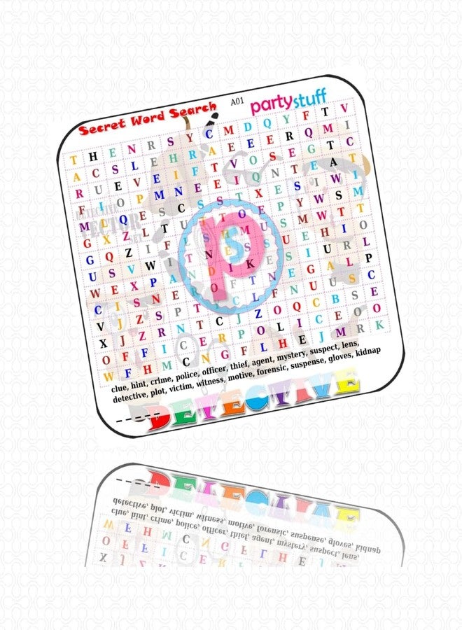 PartyStuff Paper Games - Detective Secret Word Search (12 Piece) - Image 2